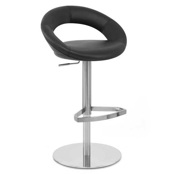 Taburete Cuero Auténtico Satinado - Creciente Taburete Cuero Auténtico Satinado - Creciente