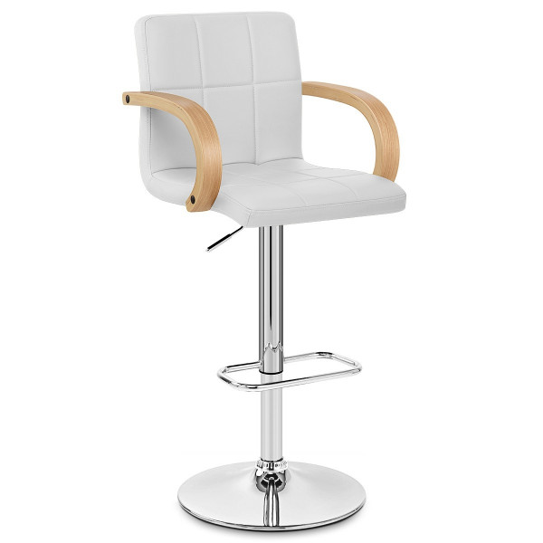 Taburete Polipiel Cromo - Burton Blanco Taburete Polipiel Cromo - Burton Blanco