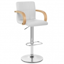Taburete Polipiel Cromo - Burton Blanco