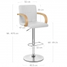 Taburete Polipiel Cromo - Burton Blanco
