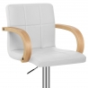 Taburete Polipiel Cromo - Burton Blanco