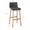 Taburete Madera Tela - Drift Gris Oscuro