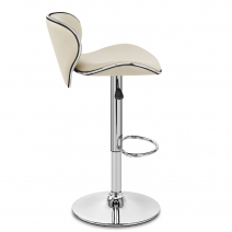 Taburete Polipiel Cromo - Félix Crema
