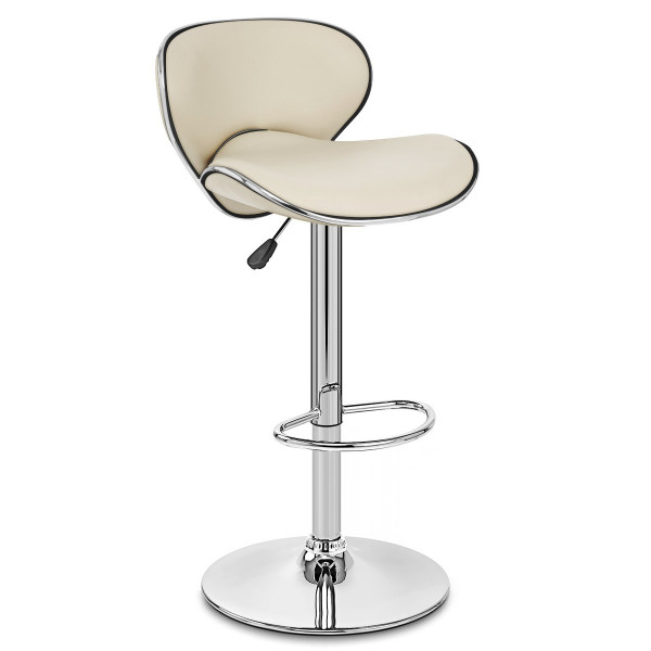 Taburete Polipiel Cromo - Félix Crema Taburete Polipiel Cromo - Félix Crema