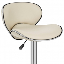 Taburete Polipiel Cromo - Félix Crema