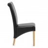 Silla Cuero Regenerado Madera - Carlo Roble Negro