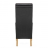 Silla Cuero Regenerado Madera - Carlo Roble Negro