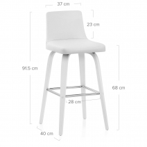 Taburete Polipiel Madera - Carlota Blanco