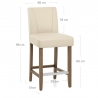 Taburete Polipiel Madera - Chartwell Crema