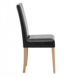 Silla Cuero Regenerado Madera - Chicago Roble Crema