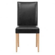 Silla Cuero Regenerado Madera - Chicago Roble Negro