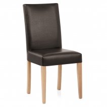 Silla Cuero Regenerado Madera - Chicago Roble Marrón