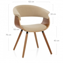 Silla Tela Madera - Grafton Crema