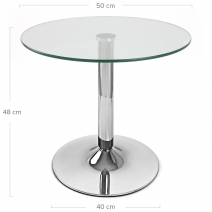 Mesa Cristal Cromo - Glaciar Baja Transparente