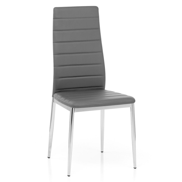 Silla Cuero Sintético Cromo - Francesca Metal Silla Cuero Sintético Cromo - Francesca Metal