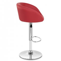 Taburete Polipiel Cromo - Eclipse Negro