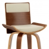 Taburete Polipiel Madera - Harper Crema