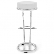 Taburete Polipiel Cromo - Alto Zeta Blanco