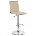 Taburete Polipiel Cromo - Hiline Crema