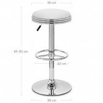 Taburete Polipiel Cromo - Java Blanco