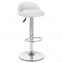Taburete Polipiel Cromo - Lulú Blanco