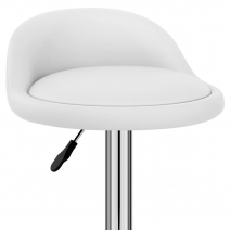 Taburete Auténtico Cuero Cromo - Lulú Blanco