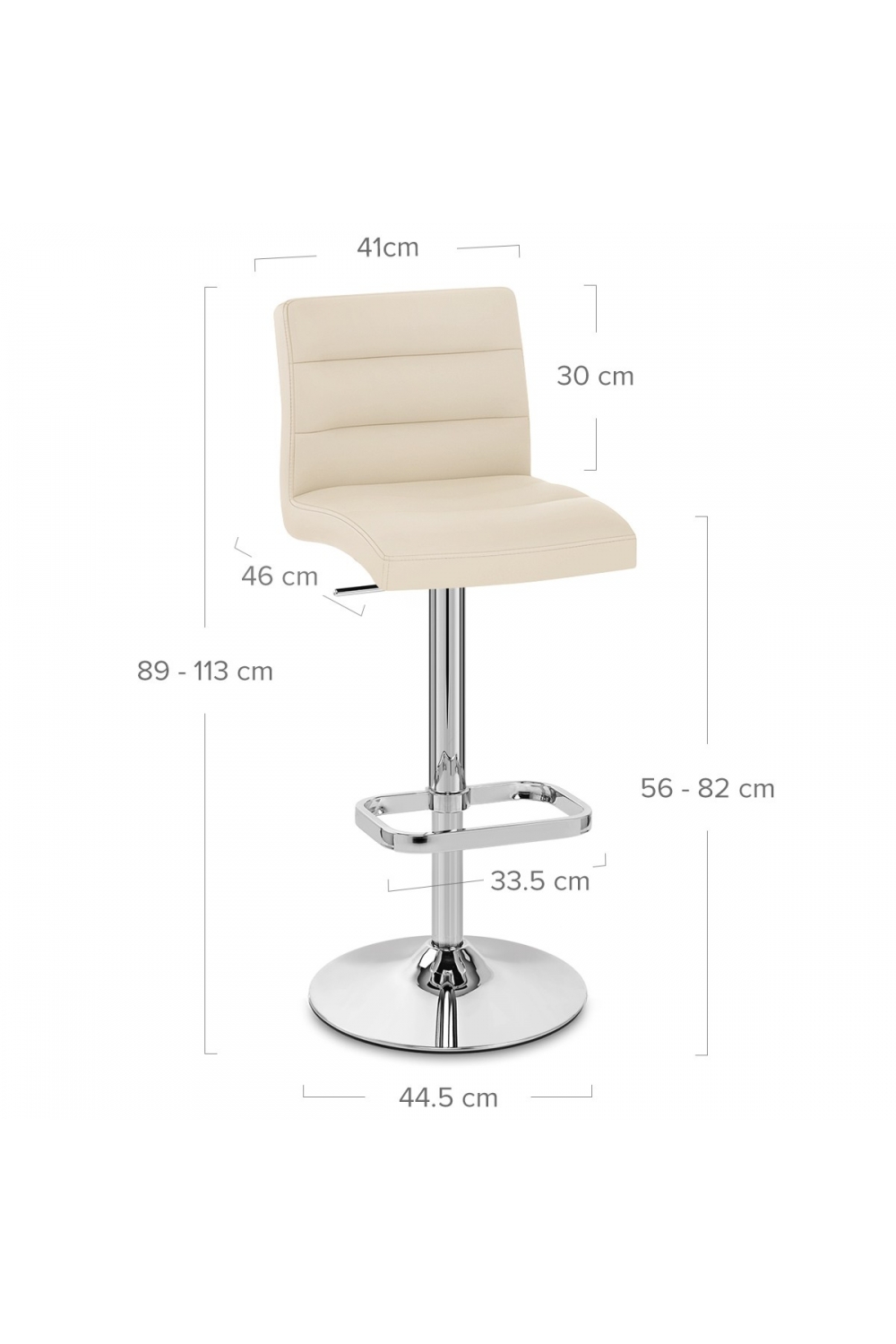 Taburete Lush en metal cromo