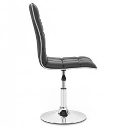 Taburete Polipiel Cromo - Macy Blanco