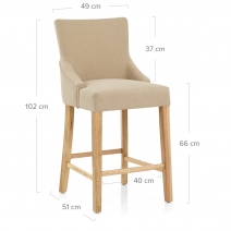 Taburete Tela Madera - Magna Crema