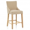 Taburete Tela Madera - Magna Crema