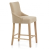 Taburete Tela Madera - Magna Crema