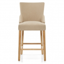 Taburete Tela Madera - Magna Crema