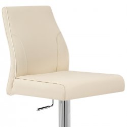 Taburete Auténtico Cuero Cromo - Martello