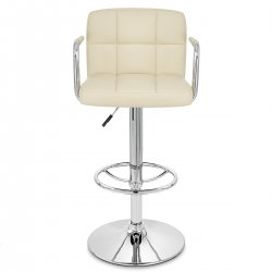 Taburete Polipiel Cromo - Maze Negro