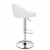 Taburete Polipiel Cromo - Mimi Blanco