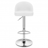 Taburete Polipiel Cromo - Mimi Blanco