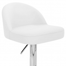 Taburete Polipiel Cromo - Mimi Blanco