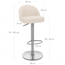 Taburete Polipiel Satinado - Mimi Crema