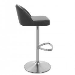 Taburete Cuero Auténtico Satinado - Mimi Negro