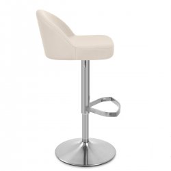 Taburete Cuero Auténtico Satinado - Mimi Negro