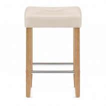 Taburete Polipiel Madera - Otis Roble Crema