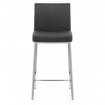 Taburete Polipiel Cromo - Pacino Negro