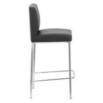 Taburete Polipiel Cromo - Pacino Negro