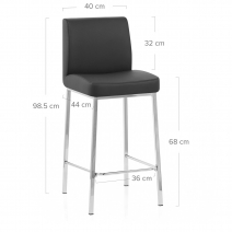 Taburete Polipiel Cromo - Pacino Negro