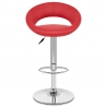 Taburete Polipiel Cromo - Creciente Acolchado Rojo