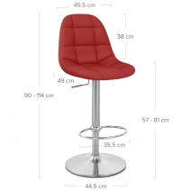 Taburete Polipiel Cromo - Rochelle Red