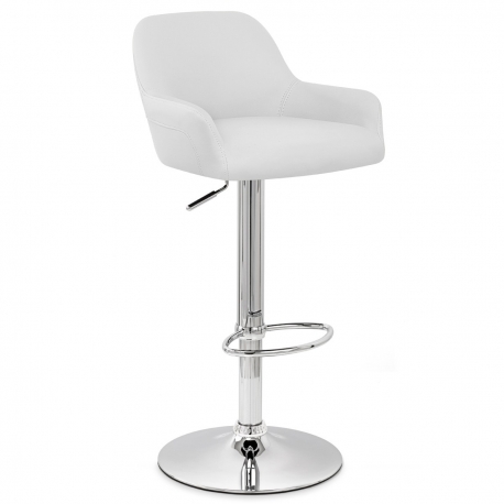 Taburete Polipiel Cromo - Sassi Blanco