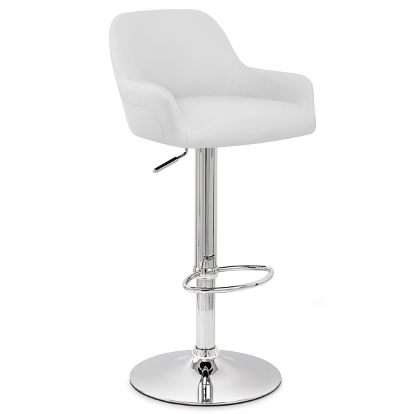 Taburete Polipiel Cromo - Sassi Blanco Taburete Polipiel Cromo - Sassi Blanco