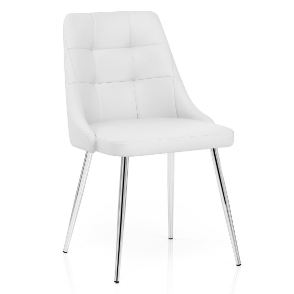 Silla Polipiel Cromo - Shanghai Blanco Silla Polipiel Cromo - Shanghai Blanco