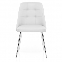 Silla Polipiel Cromo - Shanghai Blanco